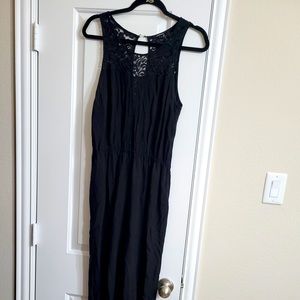 Delicate and Dainty Lace Detail Black Jumpsuit